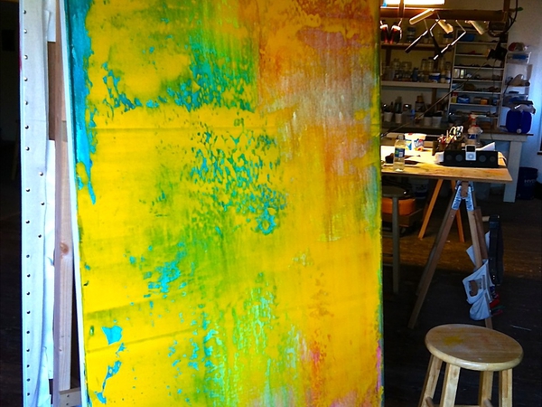 In the Studio Abstract Paintings in Progress