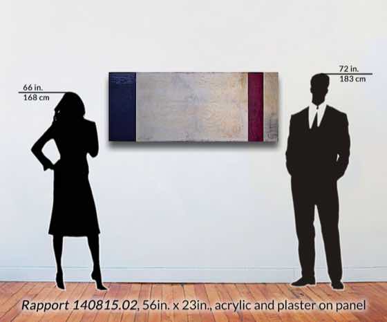 acrylic, plaster on wood panel, 56 in. x 23 in. (142 cm x 58 cm)