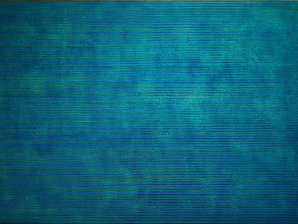 Strings Indigo, acrylic on canvas, 54 in. x 33 in. (137 cm x 84 cm)