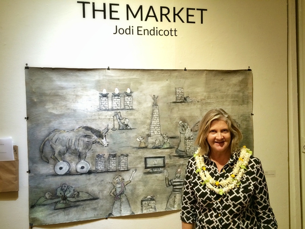 Shane Robinson's solo show opening at Hui No'eau, Maui, 2014